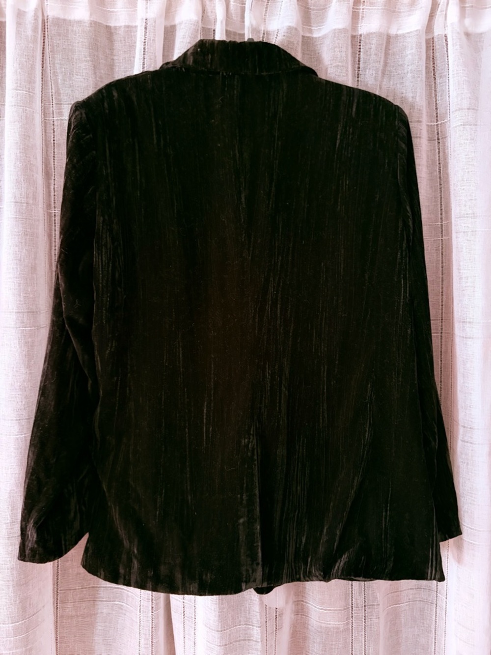 Point Zero Black Velvet Blazer Jacket Size L - Picture 2 of 8